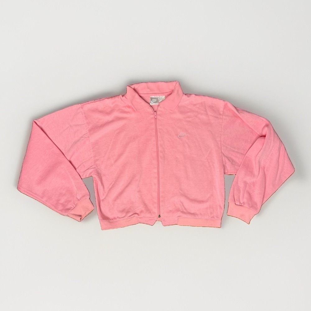 Vintage Pastel Pink Nike Full-zip Track Jacket Classic Collar Y2K Women's M